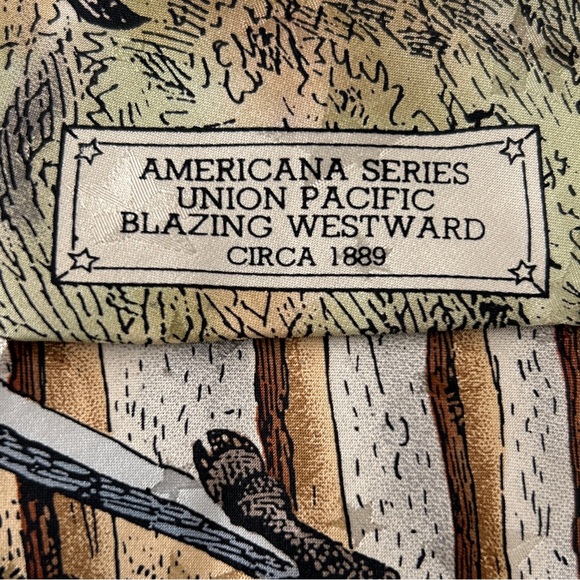 Tango by Max Raab Silk Americana Series Union Pacific Silk Tie - Picture 12 of 14